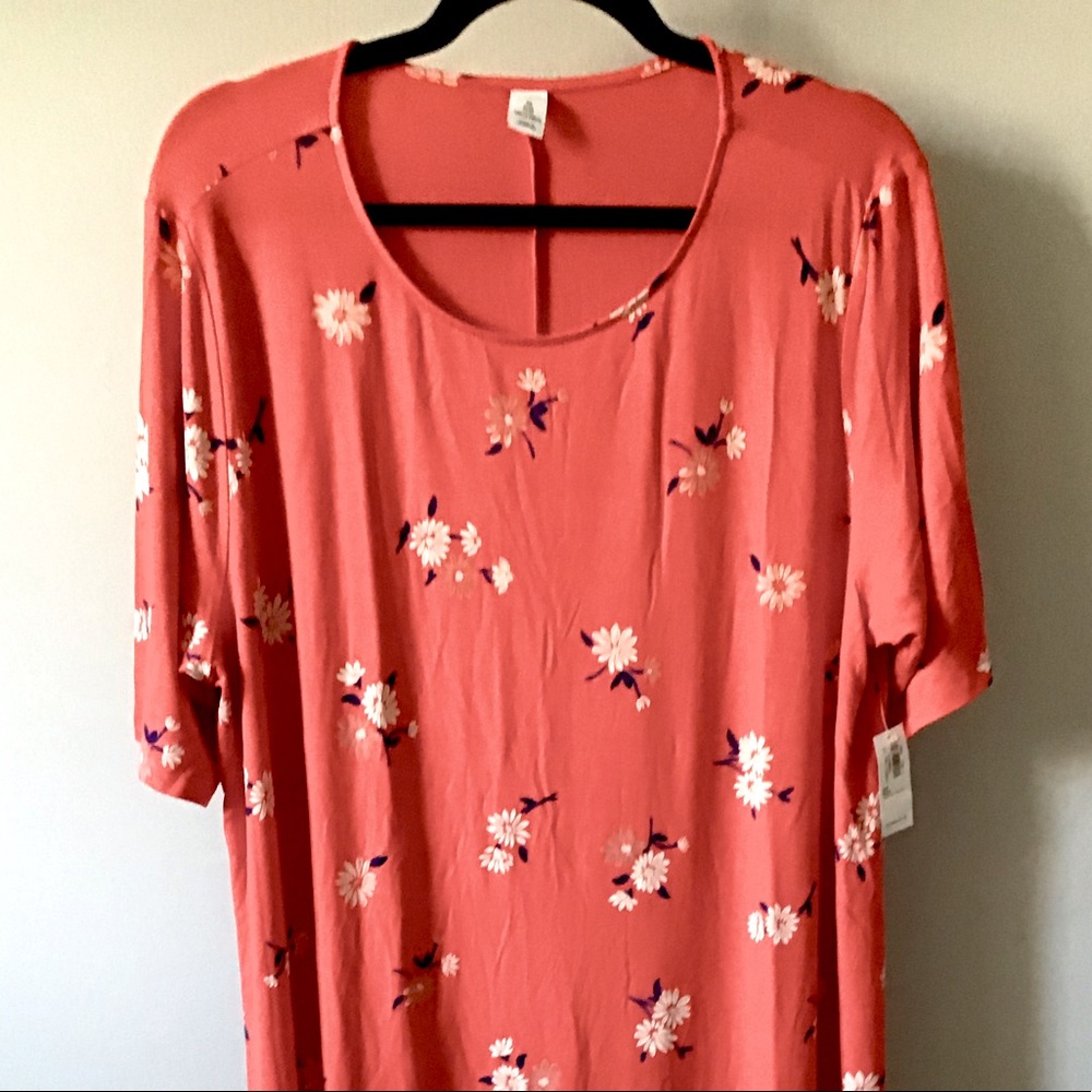 Old Navy T-Shirt Dress Coral with Floral Print